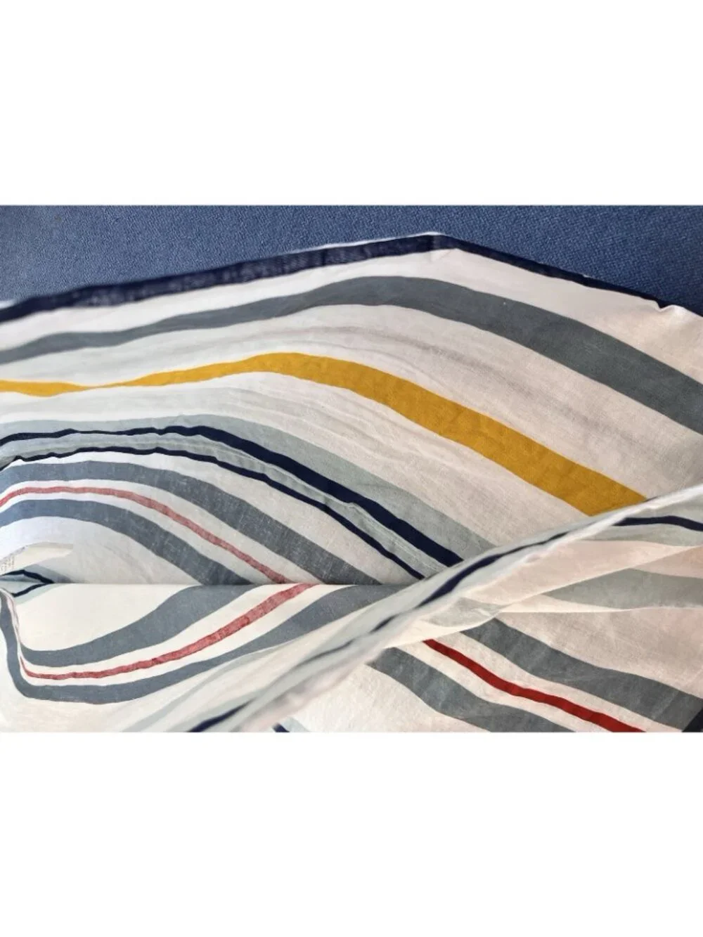 IKEA NATTSLÄNDA Pillowcase Standard Stripe 100% Cotton Blue White Yellow Red
